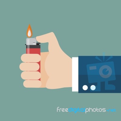 Hand Holding Lighter Stock Image