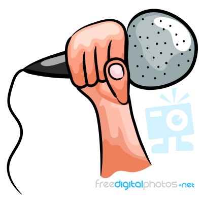 Hand Holding Microphone Stock Image