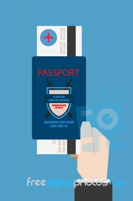 Hand Holding Passport Stock Image