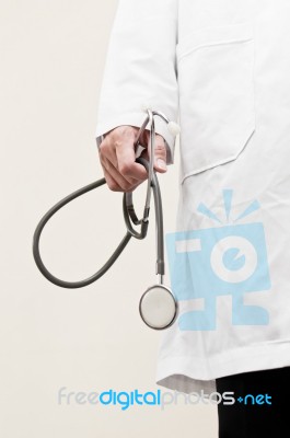 Hand Holding Stethoscope Stock Photo