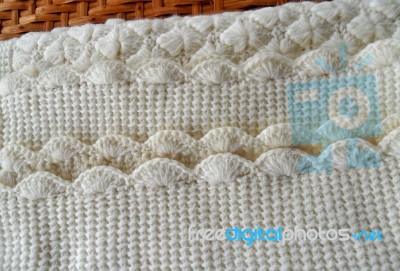 Hand Knitted Baby Cover Stock Photo