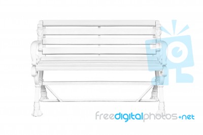 Hand Made Painted Aged Bench On White Background Stock Photo