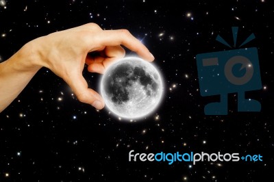 Hand Moon Stock Image