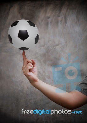 Hand Of Soccer Football Lover Stock Photo