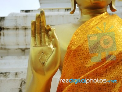 Hand Of The Golden Buddha Stock Photo