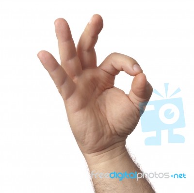 Hand OK Stock Photo