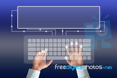 Hand On Keyboard Stock Image