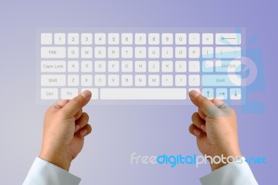 Hand On Keyboard Stock Image