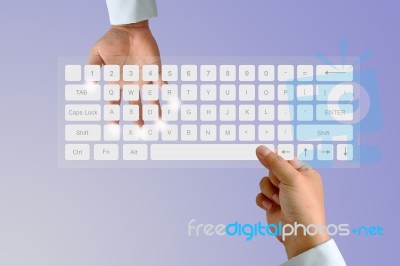 Hand On Keyboard Stock Image