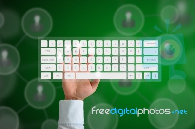 Hand On Keyboard Stock Image