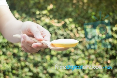 Hand On Serving Thai Traditional York Cookies Stock Photo