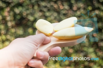 Hand On Serving Thai Traditional York Cookies Stock Photo