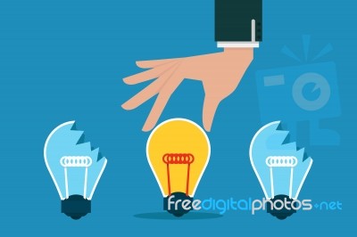 Hand Picking Bulb Idea Stock Image