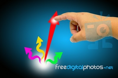 Hand Pointing Arrow Stock Image