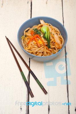 Hand Pulled Ramen Noodles Stock Photo