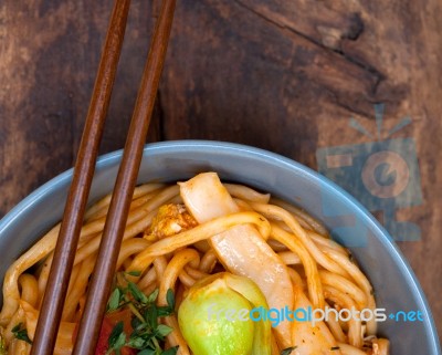 Hand Pulled Ramen Noodles Stock Photo