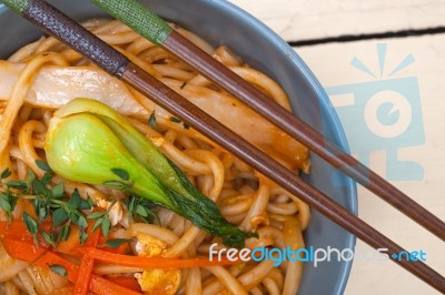 Hand Pulled Ramen Noodles Stock Photo