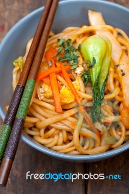 Hand Pulled Ramen Noodles Stock Photo