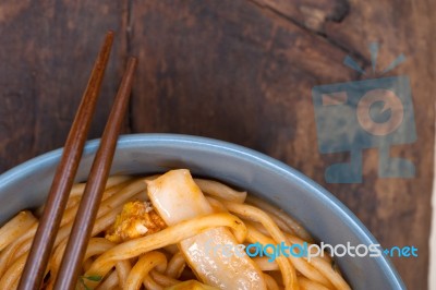 Hand Pulled Ramen Noodles Stock Photo