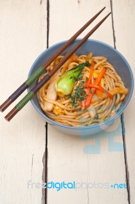 Hand Pulled Ramen Noodles Stock Photo