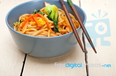 Hand Pulled Ramen Noodles Stock Photo