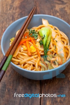 Hand Pulled Ramen Noodles Stock Photo