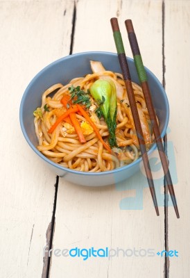 Hand Pulled Ramen Noodles Stock Photo