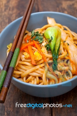 Hand Pulled Ramen Noodles Stock Photo