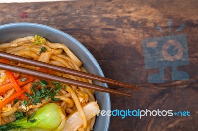 Hand Pulled Ramen Noodles Stock Photo