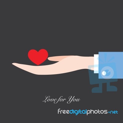 Hand Receive Heart  Illustration  Stock Image