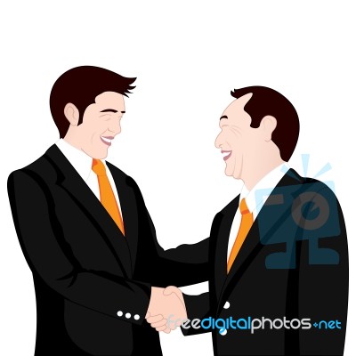 Hand Shake Business On White Background Stock Image