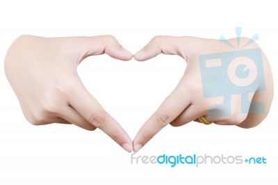 Hand Showing Heart Symbol Stock Photo