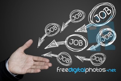 Hand Showing Idea For Job Stock Image