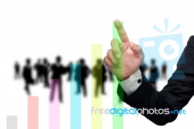 Hand Shows Growing Graph Stock Photo