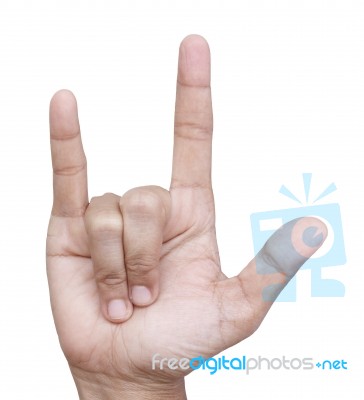 Hand Sign I Love You Stock Photo