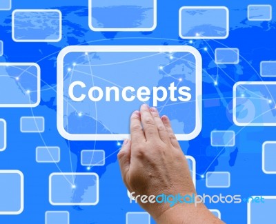 Hand Touching Concepts Button Stock Photo