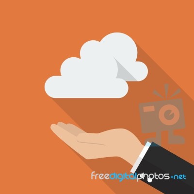 Hand With Cloud Computing Concept Stock Image