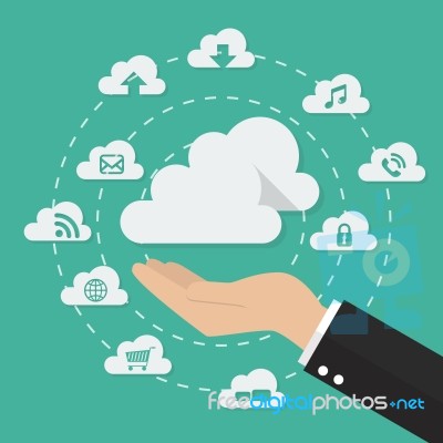 Hand With Cloud Computing Technology Concept Stock Image