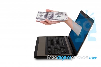 Hand With Dollar Stock Photo