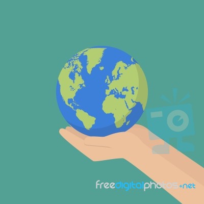 Hand With Earth Globe Stock Image