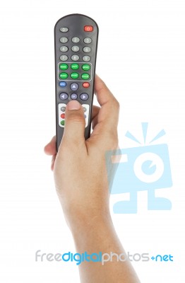 hand with Remote Control Stock Photo