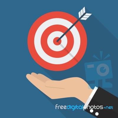 Hand With Target And Arrow Stock Image