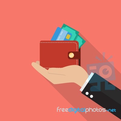 Hand With Wallet Stock Image