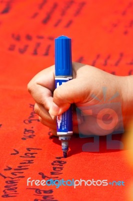 Hand Writing Stock Photo