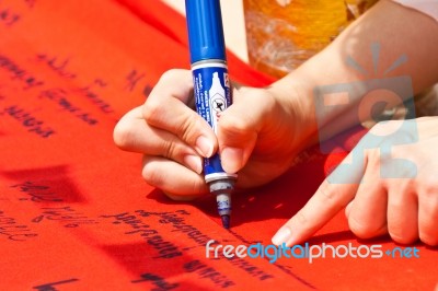 Hand Writing Stock Photo