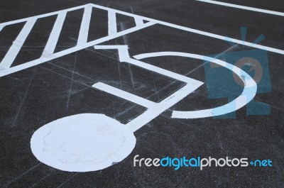 Handicapped Parking Space Stock Photo