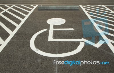 Handicapped Parking Space Stock Photo