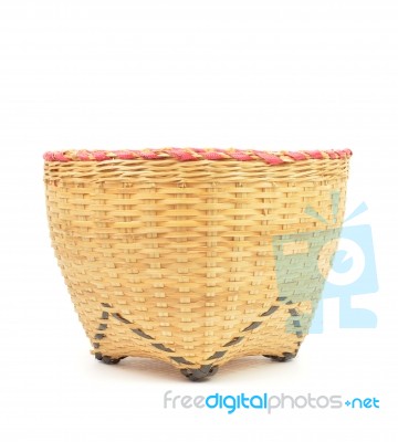 Handmade Bamboo Basket Stock Photo