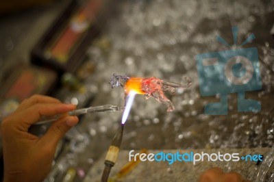 Handmade Job With Fire Stock Photo