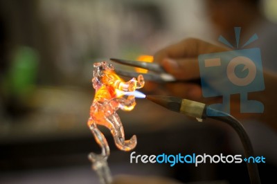 Handmade Job With Fire Stock Photo